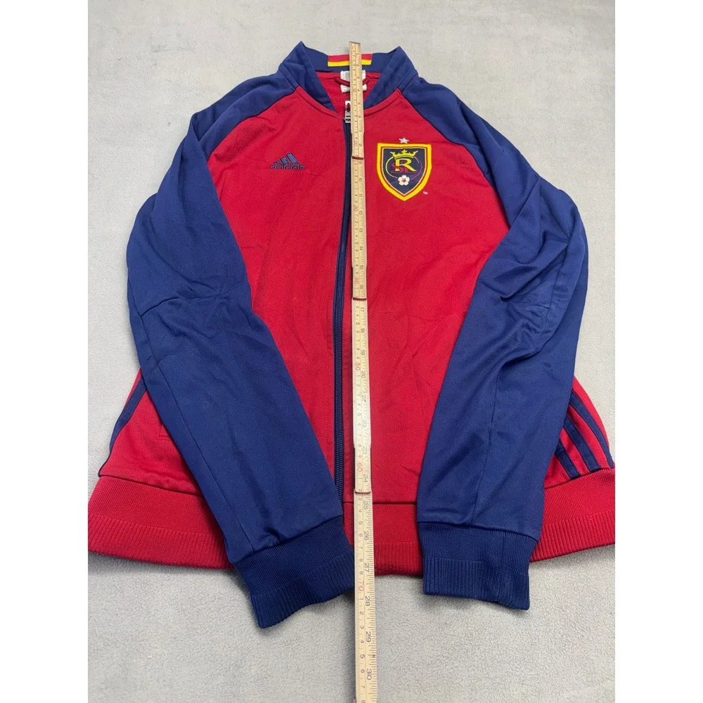 Adidas Real Salt Lake MLS Track Jacket Red Navy Blue Full Zip Mens Small